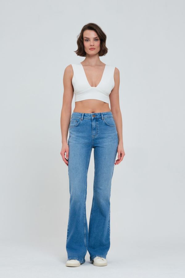 FLARED KADIN JEAN PANTOLON