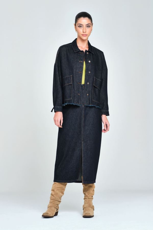 OVERSIZE KADIN JEAN CEKET