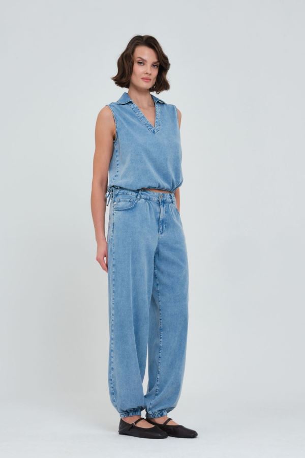 LOOSE BAGGY KADIN JEAN PANTOLON