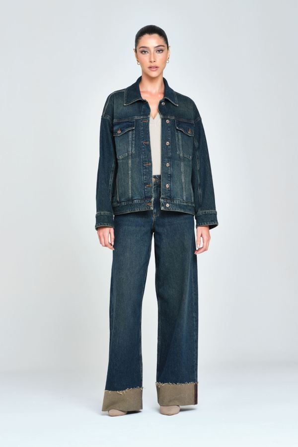 OVERSIZE KADIN JEAN CEKET