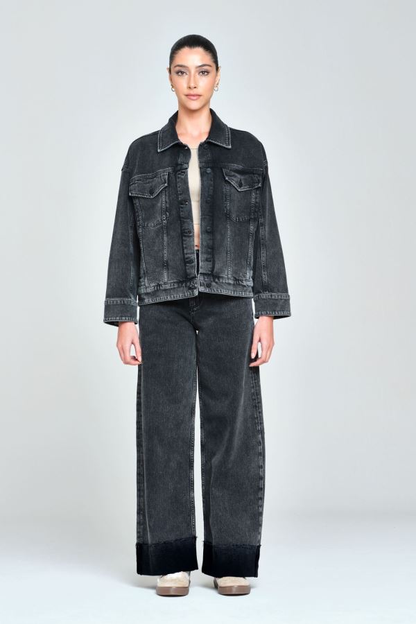 OVERSIZE KADIN JEAN CEKET