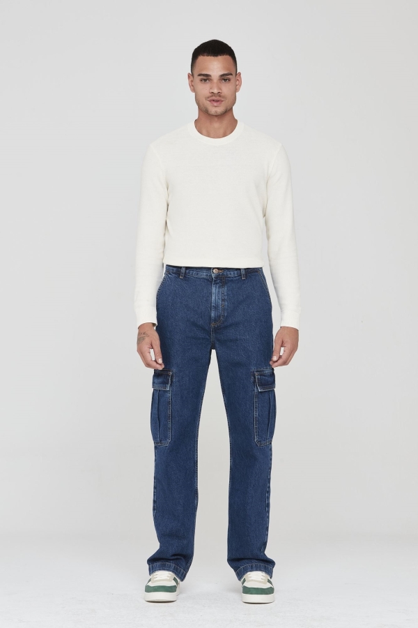 WIDE LEG CARGO ERKEK JEAN PANTOLON