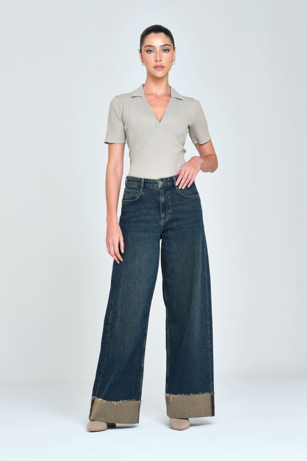 WIDE LEG KADIN JEAN PANTOLON